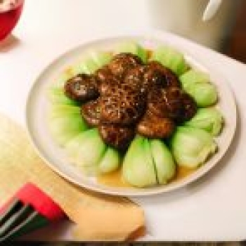 Cải chíp sốt nấm hương